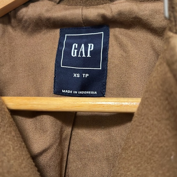 GAP Camel Brown Wool Blend Belted Coat - Picture 4 of 5